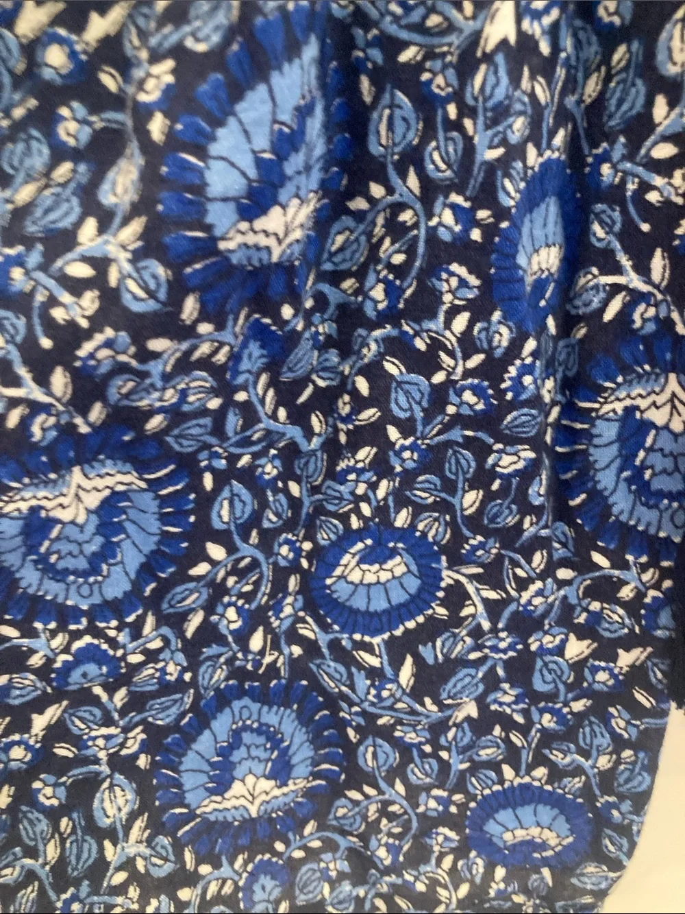 Old Navy Blue Floral Boho Peasant Top